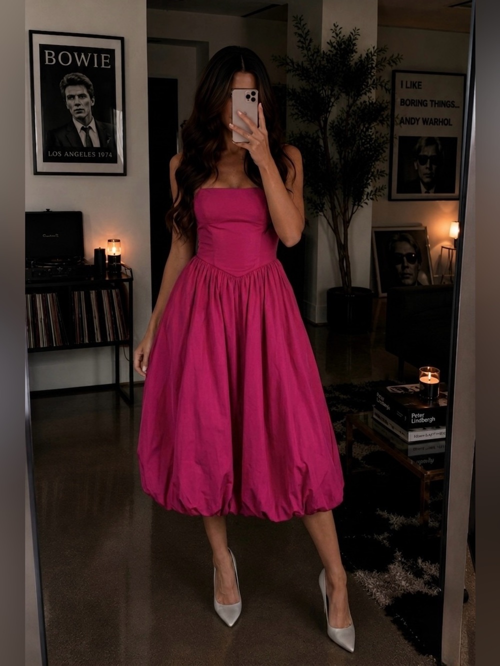 Abercrombie & Fitch Pink Bubble Hem Midi Dress Strappy Corset Bodice SP New NWT